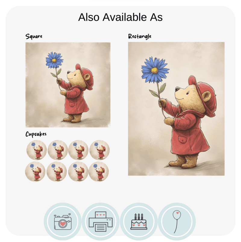 Paddington Style Bear Themed Cake Topper - Image 2